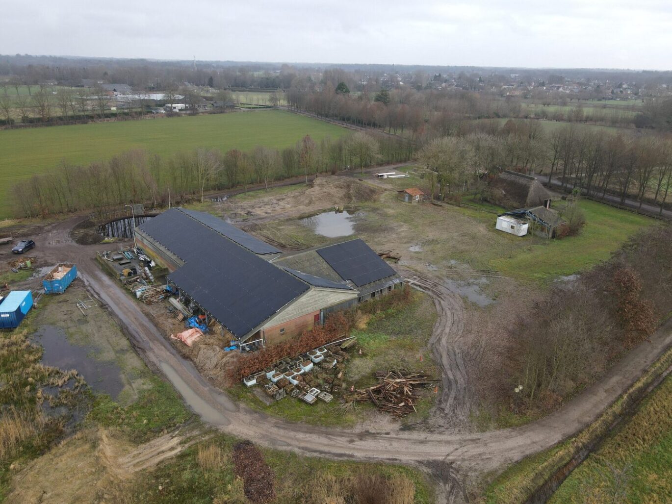 agrarische zonnepaneleninstallatie gerealiseerd door PV-Projecten